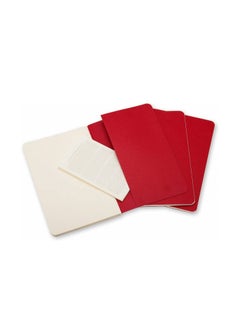 MOLESKINE 3-Piece Large Cahier Journal Notebooks Plain 13x21cm Size Scarlet Red  - Image 3