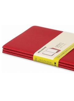 MOLESKINE 3-Piece Large Cahier Journal Notebooks Plain 13x21cm Size Scarlet Red  - Image 5