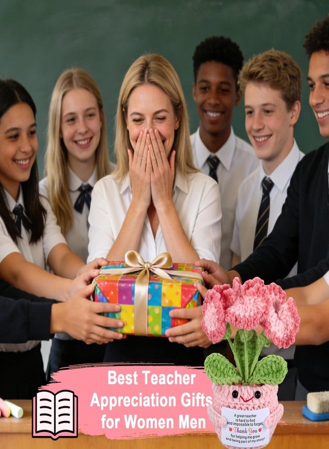 NUBARKO Teacher Appreciation Gifts for Women Men - Teacher Appreciation Thank You Flower Crochet Retirement Gifts for Woman Man, End of Year Daycare Music Teacher Gifts for Women Men Christmas Valentines Gift - Image 5