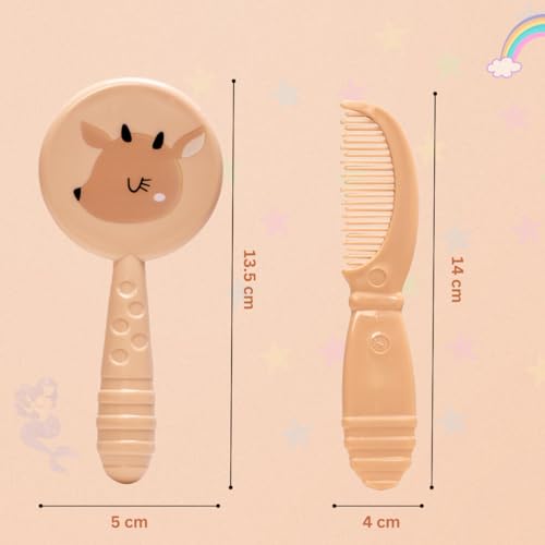 Adore Jungle Fun Brush and Comb Set | Newborn Scalp Grooming Product for Infant Toddler Kids & for New Born Children (Dear) - Image 2