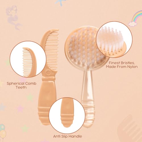 Adore Jungle Fun Brush and Comb Set | Newborn Scalp Grooming Product for Infant Toddler Kids & for New Born Children (Dear) - Image 5