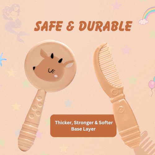 Adore Jungle Fun Brush and Comb Set | Newborn Scalp Grooming Product for Infant Toddler Kids & for New Born Children (Dear) - Image 4