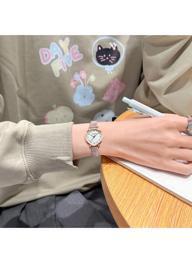 Julius Women's Minimalist Vintage Small Round Waterproof Quartz Watch Ja-1496c Light Gray Brown - Image 2
