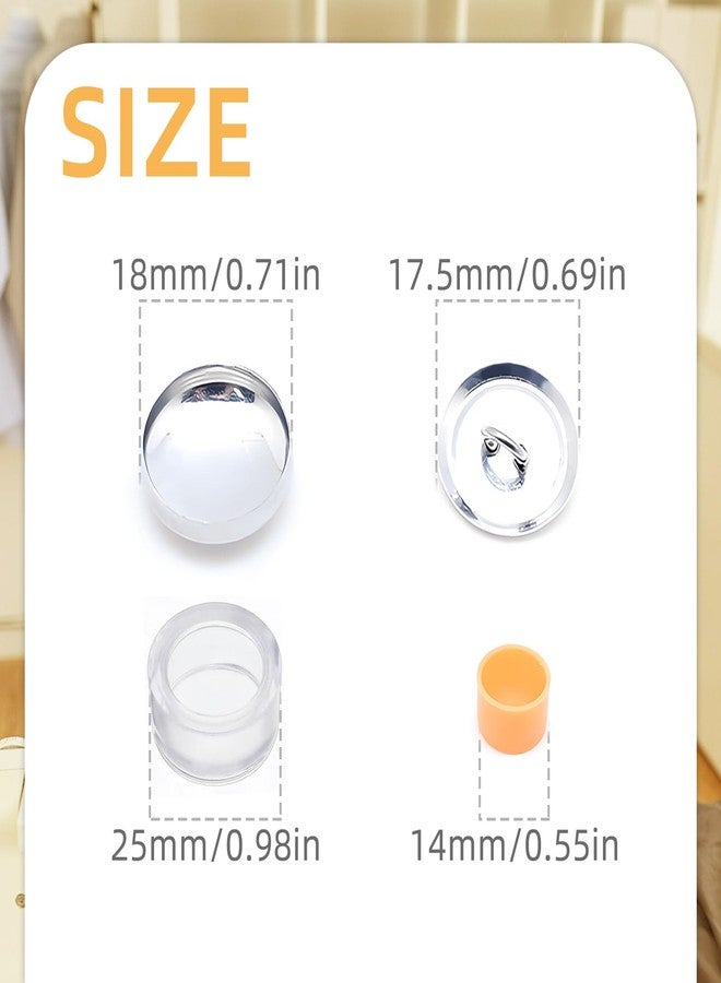 Flylin 60Pcs Craft Cover Button Kit with Tools, Blank Button Making Supplies Round Badge Button Parts Metal Button Pin Badge Kit, Self Cover Buttons with with 2 Tools for DIY Cloth Home Decor Sewing (0.87") - Image 4