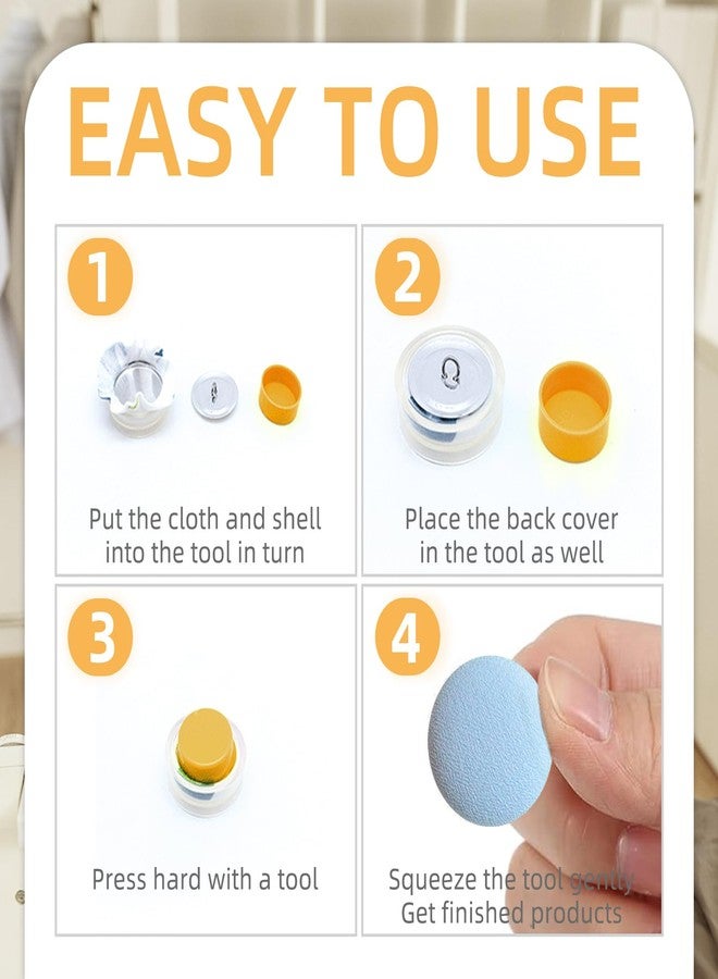 Flylin 60Pcs Craft Cover Button Kit with Tools, Blank Button Making Supplies Round Badge Button Parts Metal Button Pin Badge Kit, Self Cover Buttons with with 2 Tools for DIY Cloth Home Decor Sewing (0.87") - Image 5