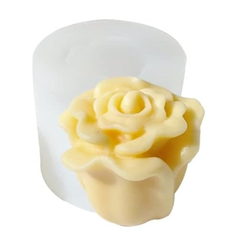 FirstTry Rose Peony Candle Mold I 3D Fondant Tulip Flower Bud Shape Silicone Epoxy Casting Mould I for DIY Handmade Cake Décor Aromatherapy Polymer Clay Soap Resin Art Craft Making Home Decoration (B) - Image 1