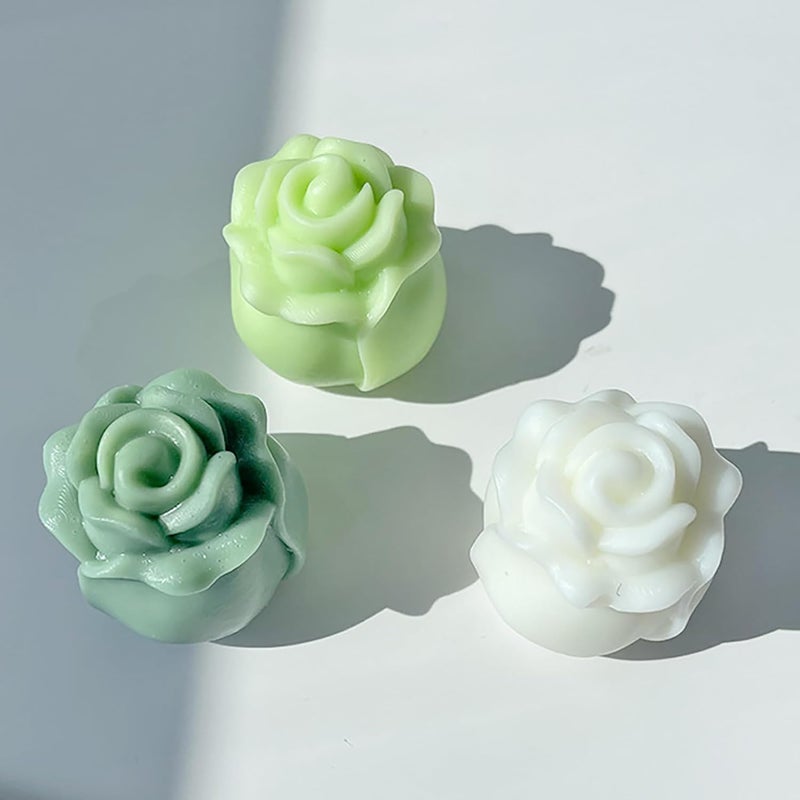 FirstTry Rose Peony Candle Mold I 3D Fondant Tulip Flower Bud Shape Silicone Epoxy Casting Mould I for DIY Handmade Cake Décor Aromatherapy Polymer Clay Soap Resin Art Craft Making Home Decoration (B) - Image 3
