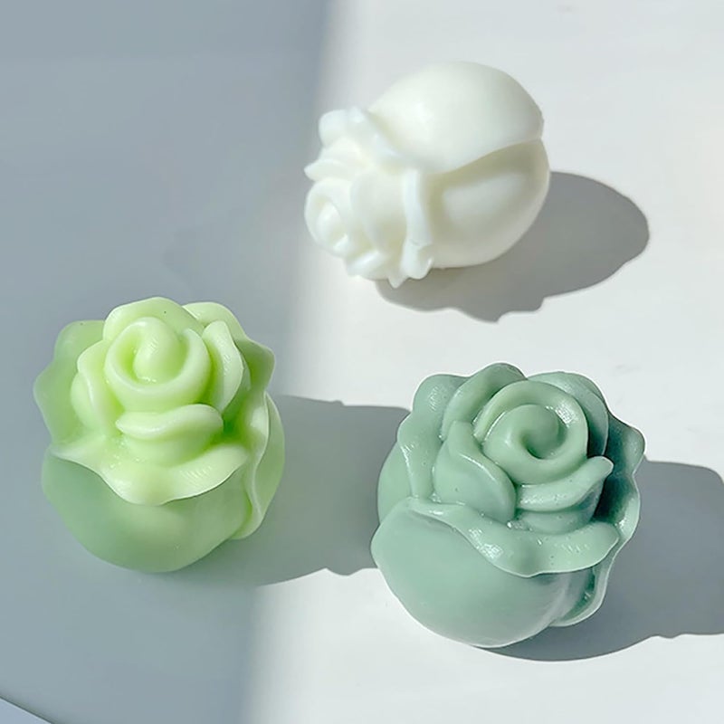 FirstTry Rose Peony Candle Mold I 3D Fondant Tulip Flower Bud Shape Silicone Epoxy Casting Mould I for DIY Handmade Cake Décor Aromatherapy Polymer Clay Soap Resin Art Craft Making Home Decoration (B) - Image 4