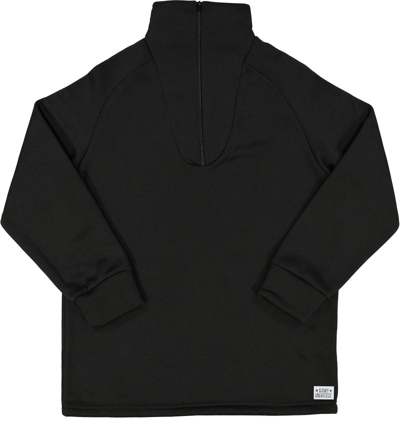 Army Universe Men's Cold Weather Fleece-Lined Quarter Zip Thermal ECWCS Undershirt Top Underwear Shirt, Black (Chest 38-40) M - Image 4