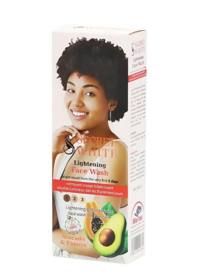 Secret White Avocado & Papaya Brightening Facial Wash 125ml