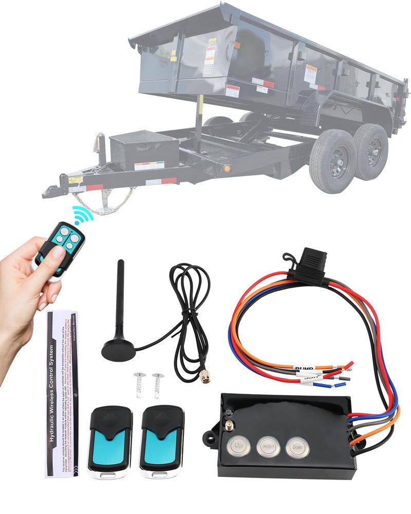 Gledewen Wireless Dump Trailer Remote 12 Volt Hydraulic Lift Winch Tilt Dump Trailer WireFree Remote Control Kit Hydraulic Cordless Remote Controller 50100ft Operating Range G3H01 2Remotes - Image 2
