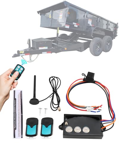 Gledewen Wireless Dump Trailer Remote 12 Volt Hydraulic Lift Winch Tilt Dump Trailer WireFree Remote Control Kit Hydraulic Cordless Remote Controller 50100ft Operating Range G3H01 2Remotes - Image 1