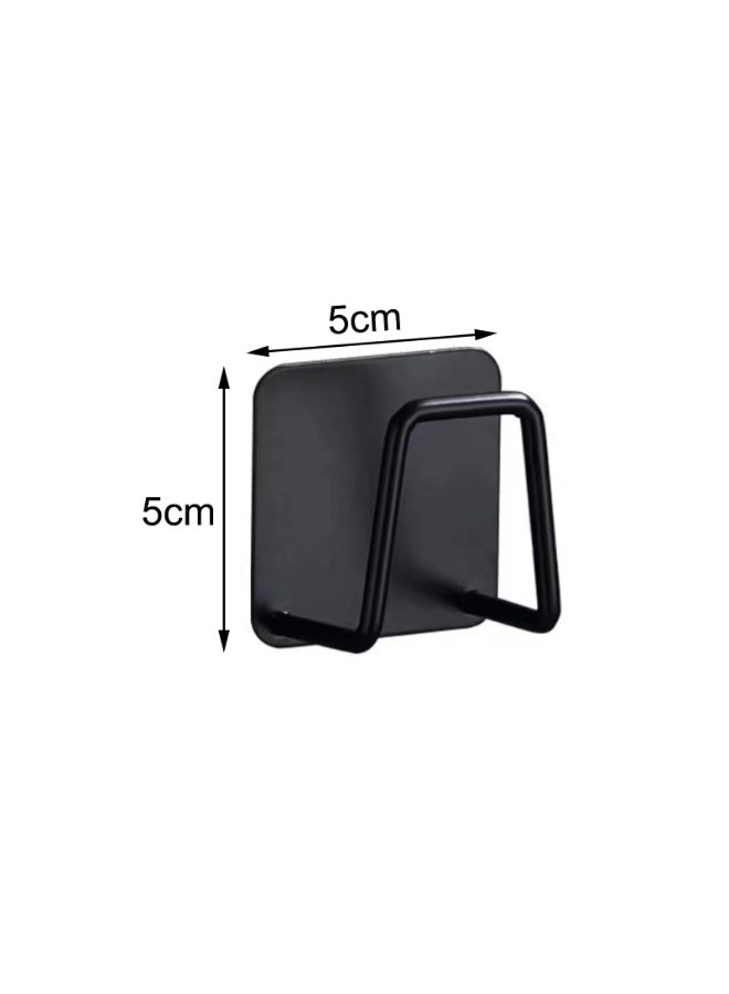 Stainless Steel Adhesive Sponge Holder, Wall Mount Sink Drain Drying Rack Kitchen Storage Organizer Hooks,4 pcs - Image 2