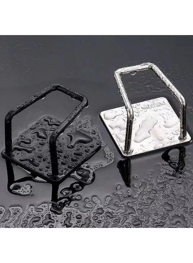 Stainless Steel Adhesive Sponge Holder, Wall Mount Sink Drain Drying Rack Kitchen Storage Organizer Hooks,4 pcs - Image 5