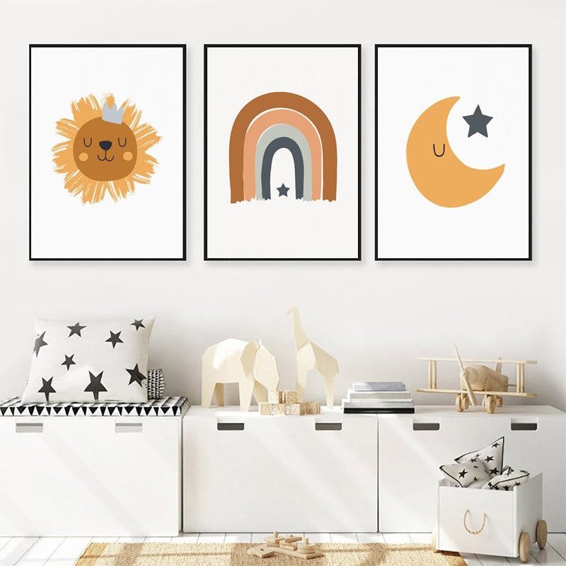 E-Commerce Selling Living Room Decorative Painting Frameless Painting Sun Moon Pattern Painting Entrance Corridor Mural - Image 3