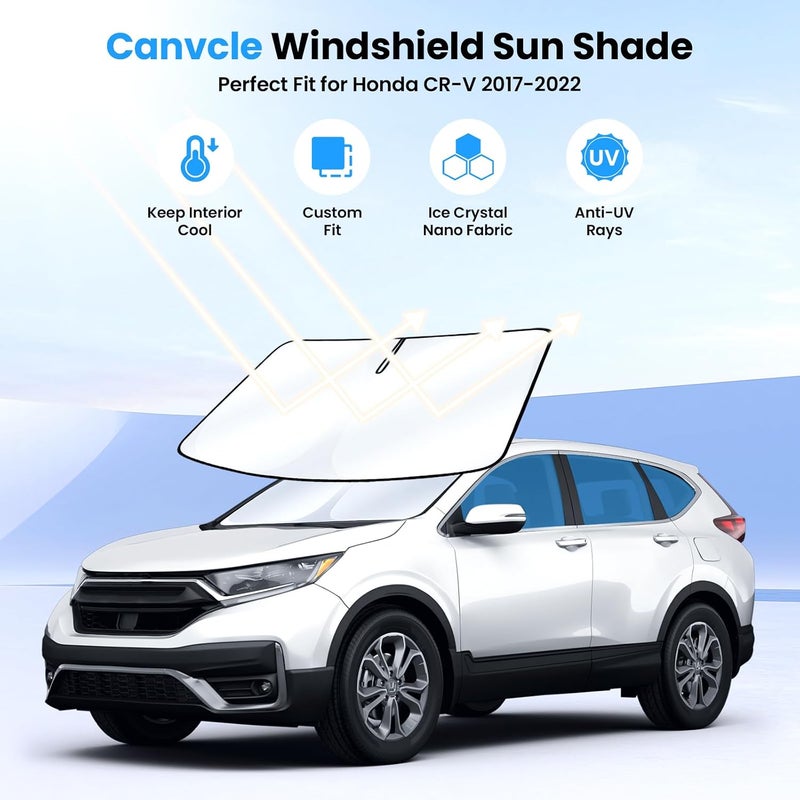 Canvcle Windshield Sun Shade for Honda CR-V 2017-2022 CRV Accessories Thicken 6-Layer Foldable Front Window Sunshade Cover Sun Visor Protector Block UV Rays Keep Vehicle Cool - Image 2