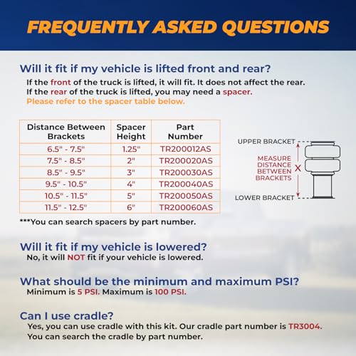 Torque طقم تعليق هوائي TORQUE لوسادة الهواء لسيارات شيفروليه سيلفرادو 2500 3500 HD و GMC سييرا 2500 3500 HD من 2001-2010 - Image 5