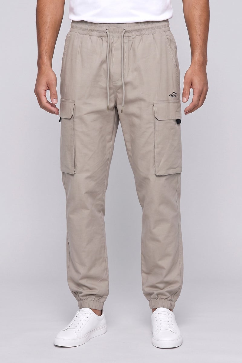 Unipro Men Sportswear Fit Outdoor Cargo Pants, Light Grey - Image 1