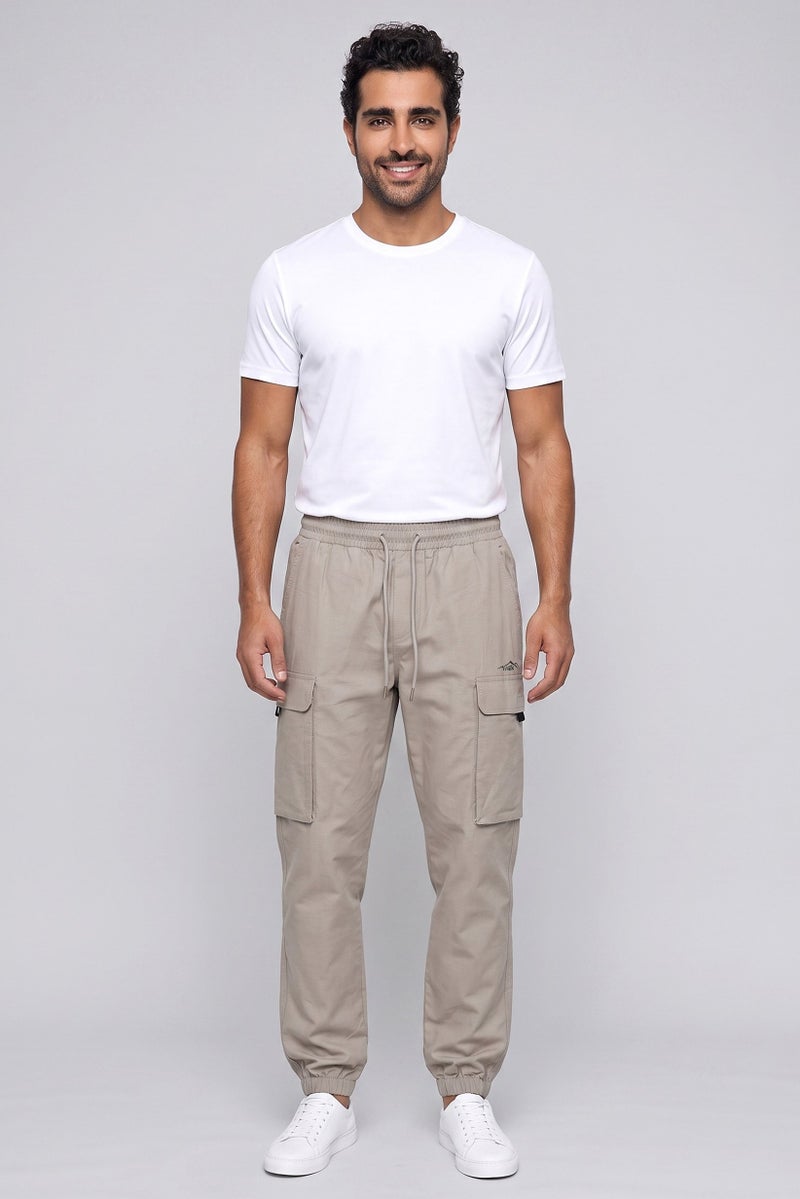 Unipro Men Sportswear Fit Outdoor Cargo Pants, Light Grey - Image 2