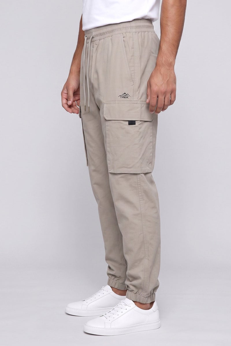 Unipro Men Sportswear Fit Outdoor Cargo Pants, Light Grey - Image 3