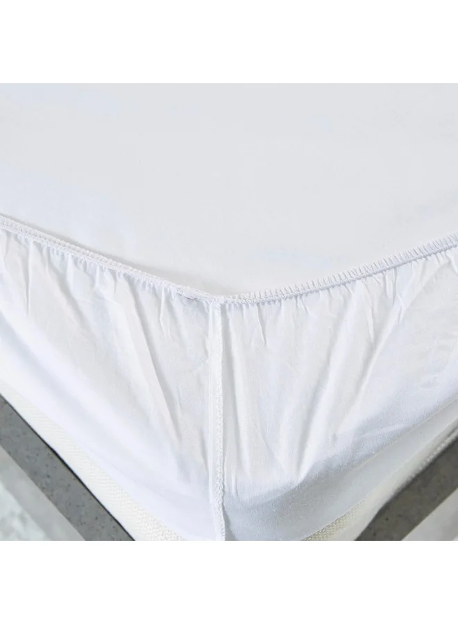 هوم بوكس ملاءة سرير قطنية سادة مقاس توين 200 × 33 × 120 سم من بالينا