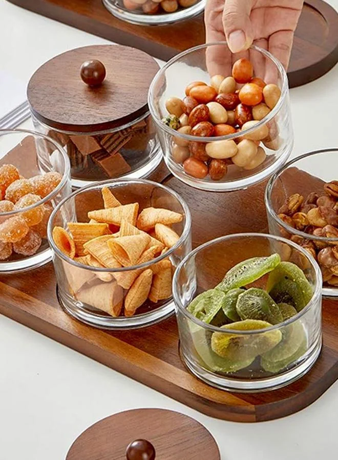 Casa Quesera Billa 6 pc condiment set with wooden tray and lid