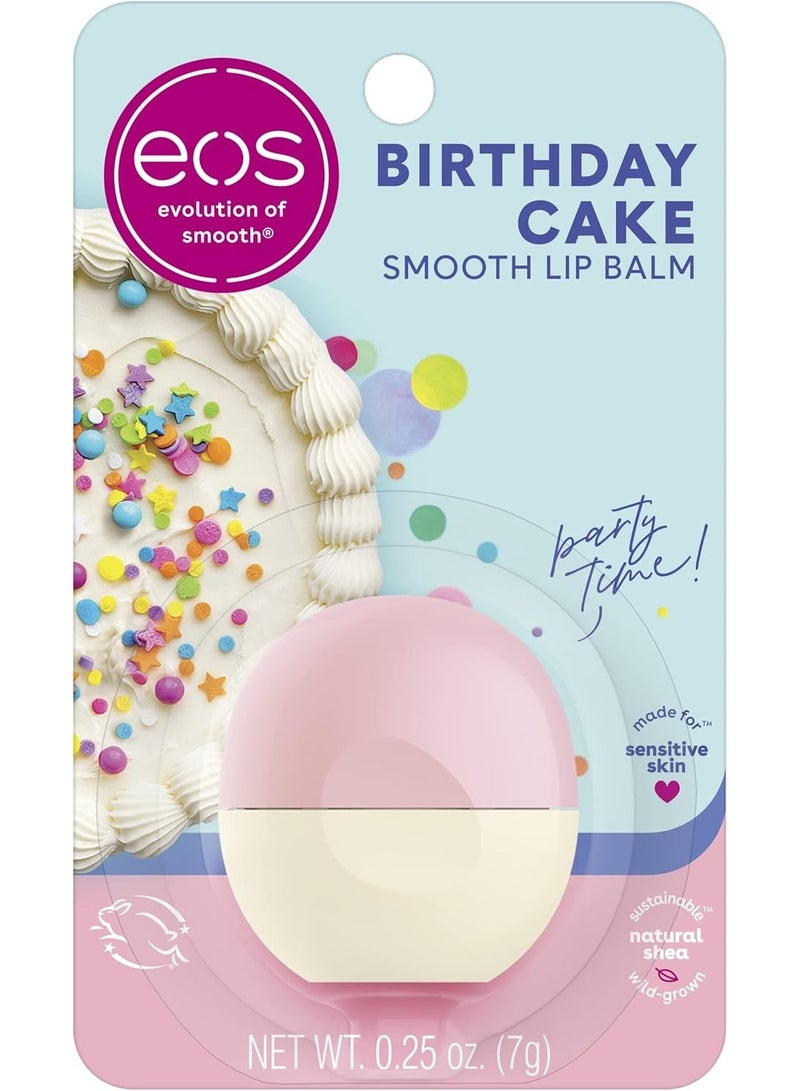 eos Natural Shea Lip Balm- Birthday Cake, All-Day Moisture Lip Care Products, 0.25 oz - Image 1