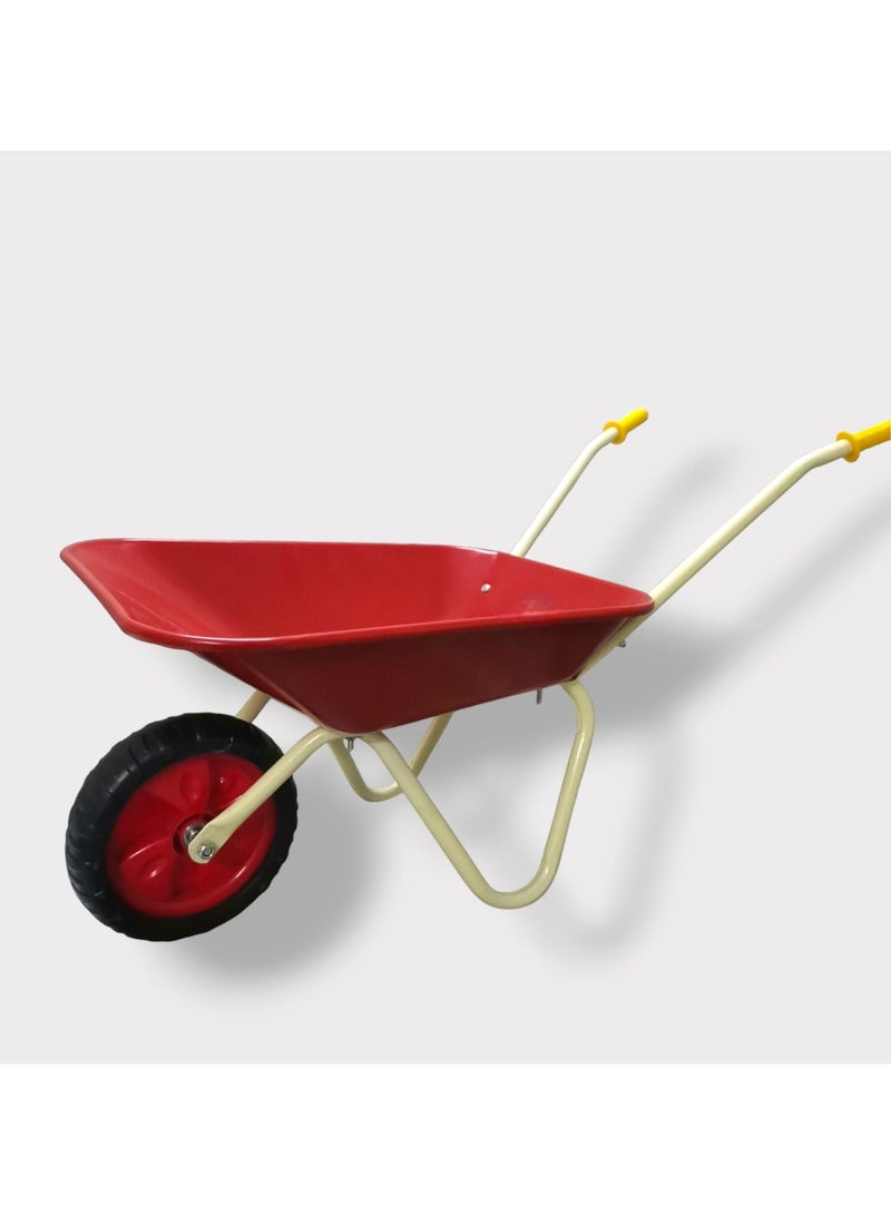 حسم عربة رمل يدوية معدنية للأطفال بتصميم عجلة واحدة، مناسبة للعب على الشاطئ والبستنة، خفيفة الوزن ومثالية للأولاد والبنات من عمر سنتين فما فوق - Image 4