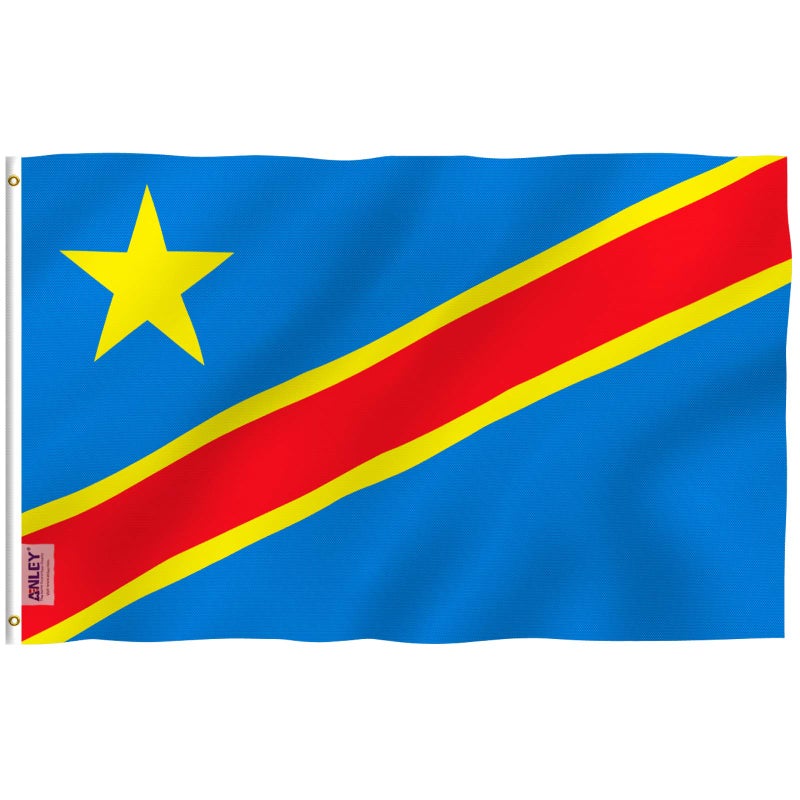 ANLEY Fly Breeze 3x5 Feet Democratic Republic of the Congo Flag Vivid Color and Fade Proof Canvas Header and Double Stitched CongoKinshasa Flags Polyester with Brass Grommets 3 X 5 Ft - Image 2