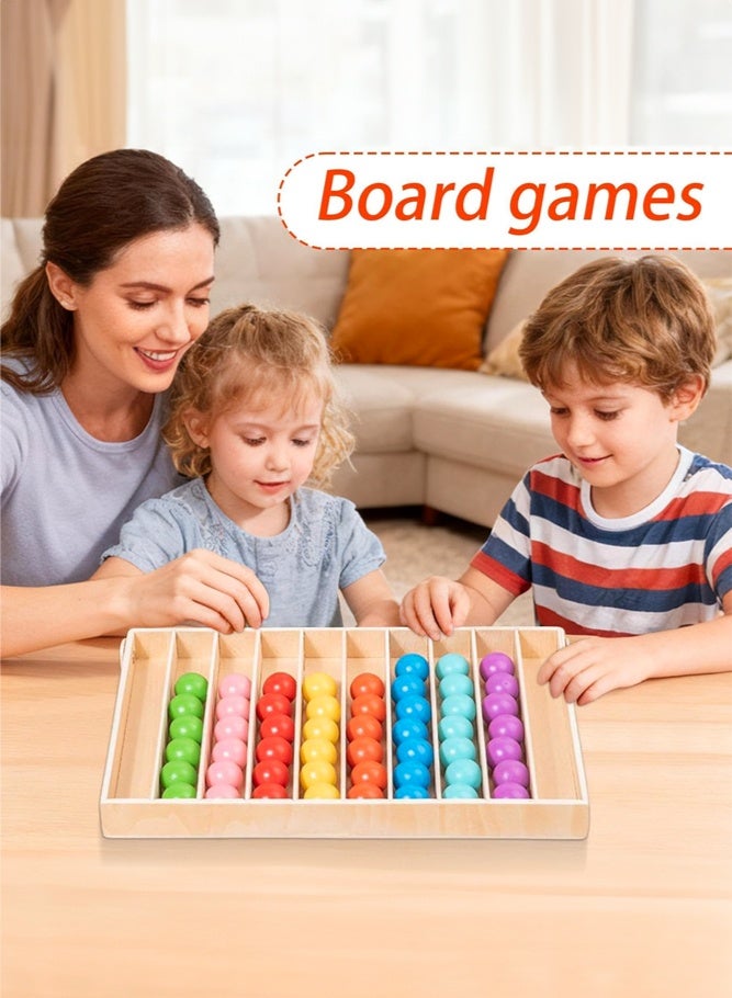 SHABILI Wooden Color Sorting Ball Board Game Montessori Educational Toy for Kids, Color Matching Cognitive Training Tabletop Puzzle with Rolling Balls for Fine Motor Skill Development, Ideal for Home Classroom Kindergarten Learning Activities - Image 3