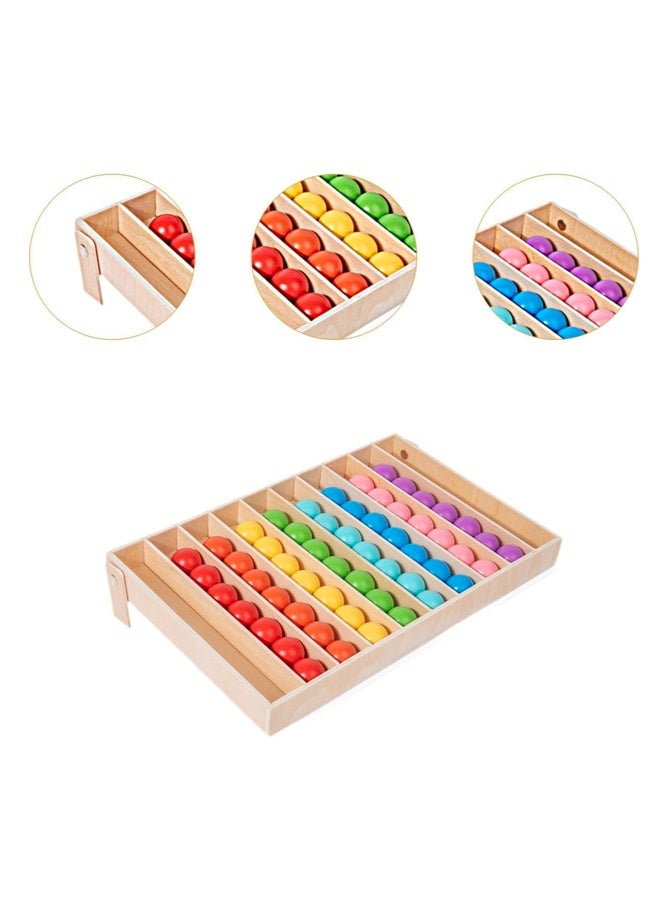 SHABILI Wooden Color Sorting Ball Board Game Montessori Educational Toy for Kids, Color Matching Cognitive Training Tabletop Puzzle with Rolling Balls for Fine Motor Skill Development, Ideal for Home Classroom Kindergarten Learning Activities - Image 5