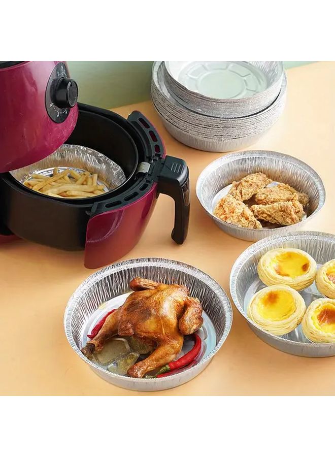Disposable Aluminum Foil Pans 7 Inch Fit Air Fryer Baking Roasting PFOA Free Set Of 20 - Image 2