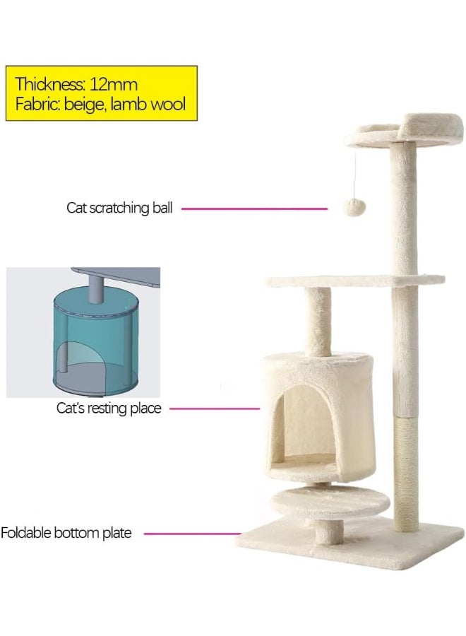 NeoStyle Cat Tower, indoor cat tree with sisal covered catch posts and plush catch balls, suitable for small and medium-sized cats - Image 3