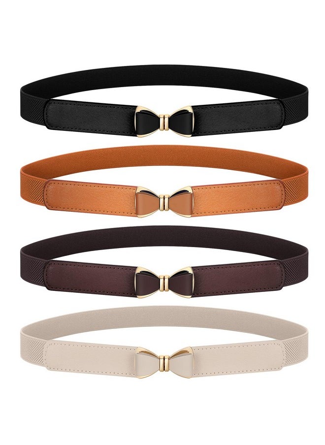 4 Pack Women Skinny Elastic Waist Belt Stretchy Thin Bow Belt Fashion Ladies Belt For Dresses Skirts Christmas Belt - pzsku/Z409BCF5607A6C3AC8245Z/45/_/1735567150/e0bb3a16-acb3-4650-876f-5f82e4895122