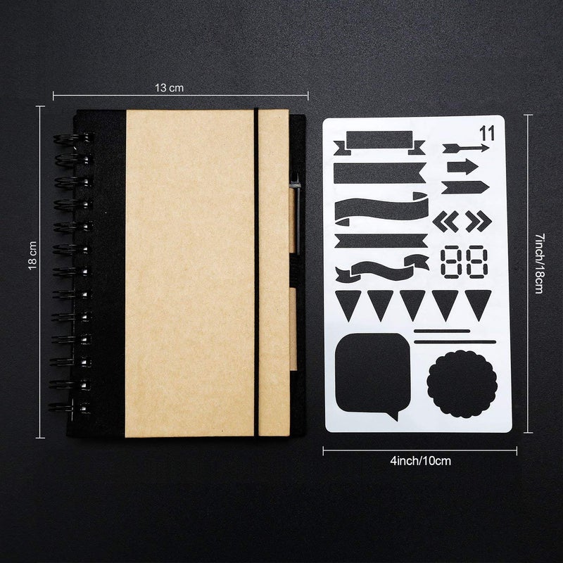 HASTHIP HASTHIP 20 PCS Journal Stencil Plastic Planner Set for Journal Notebook Diary Scrapbook DIY Drawing Template Journal Stencils 4x7 Inch  - Image 3