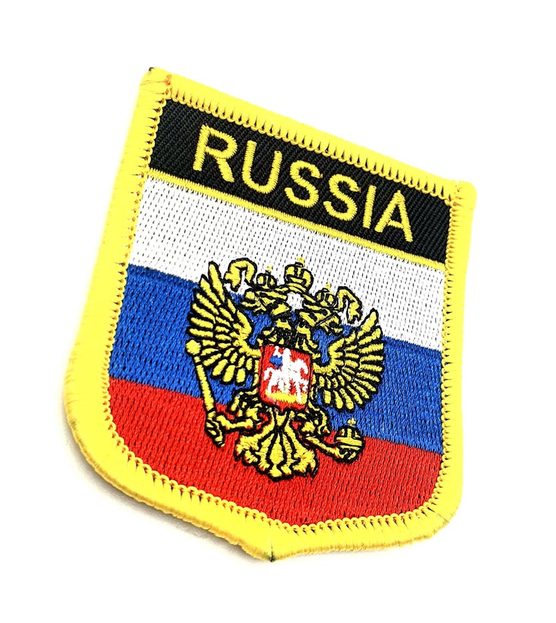 Russia Russian Coat of Arms Flag Iron On Embroidered Fabric Sew On Patch Pack of 1