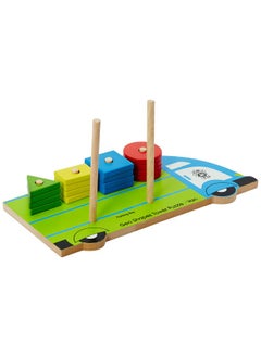 Skillofun Skillofun Wooden Geo Shapes Tower Puzzle - Van for Kid, Multi Color 