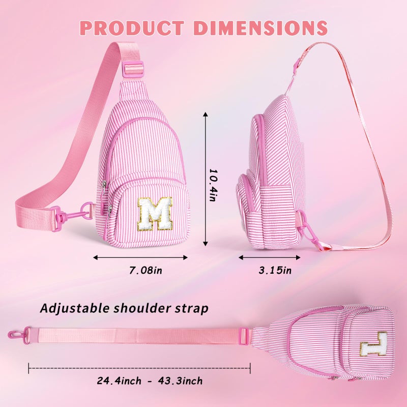 YOOLIFE Easter Basket Stuffers for Girl Kids Initial Sling Bag Gift for Women Teen Girls Birthday Gift for 11 12 13 14 15 16 Years Old Teen Girl Gifts Trendy Stuff Crossbody Bag Fanny Pack (Purple A) - Image 3