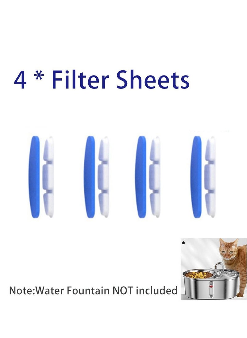 Furtey - 4 PCS Filter Sheets High Quality Fabric Cotton Filter Sponges Activated Carbon Built in Suitable for Cats Water Fountain - Image 1