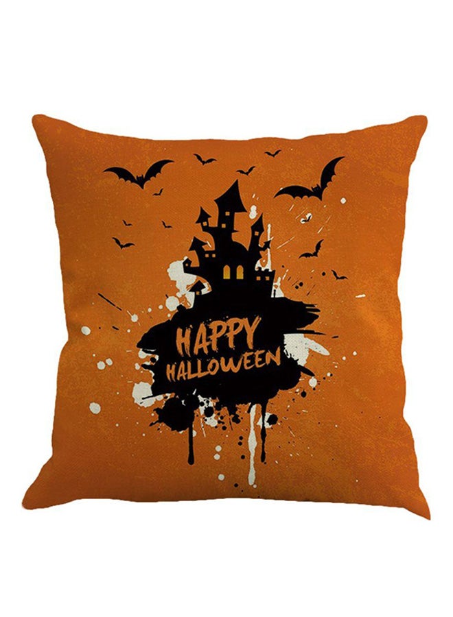 OUTAD Bat Printed Cushion Cover Orange - Image 1