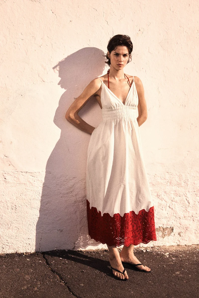 H&M Broderie anglaise-detail dress