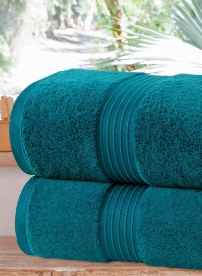 Bliss Casa 2-Piece Bath Sheets, 100% Combed Cotton 550 GSM Superior Quality Towels, Quick Dry Highly Absorbent 90x180 cm Navy 80x190cm