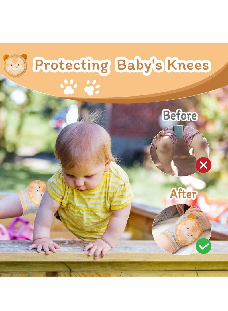 Excefore Baby Knee Pads for Crawling 2 Pairs Protectors Breathable with Sponge Pad, Anti-Slip Leg Warmers Protective Cover Unisex Babies Infant Toddler - Image 2
