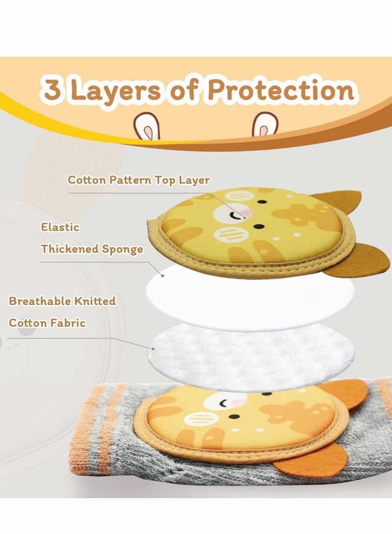 Excefore Baby Knee Pads for Crawling 2 Pairs Protectors Breathable with Sponge Pad, Anti-Slip Leg Warmers Protective Cover Unisex Babies Infant Toddler - Image 3