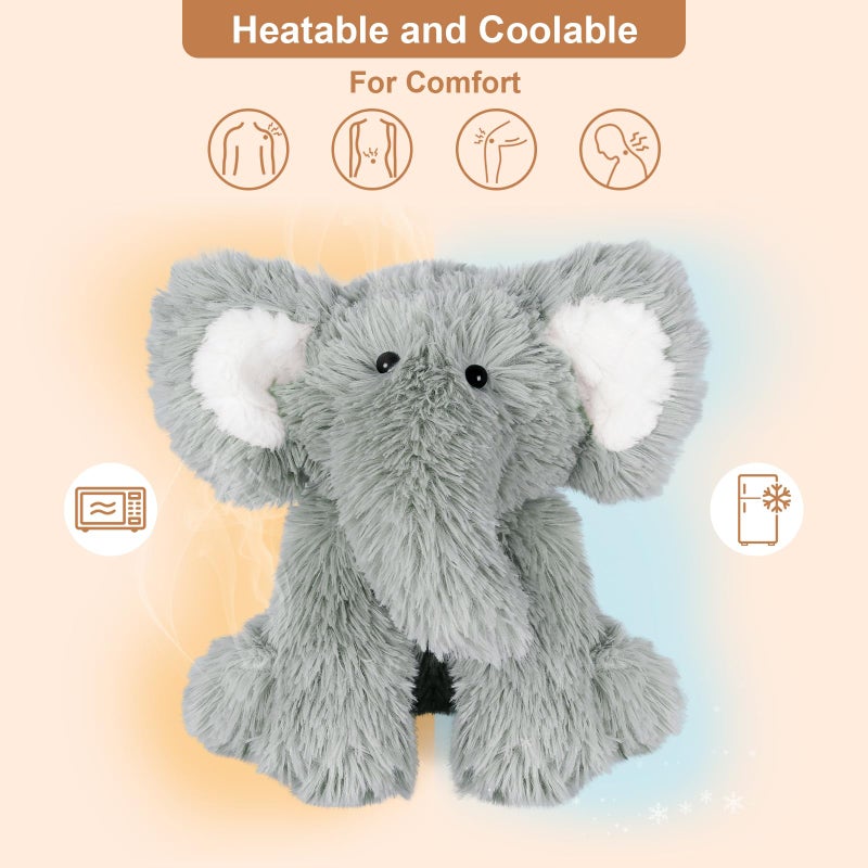 SuzziPals Warming Elephant Stuffed Animals, Microwavable Stuffed Animal Heating Pads for Cramps, Pain & Stress Relief, Heatable & Coolable Stuffed Elephants, Lavender Scented Plush Toys Elephant Gifts - Image 2