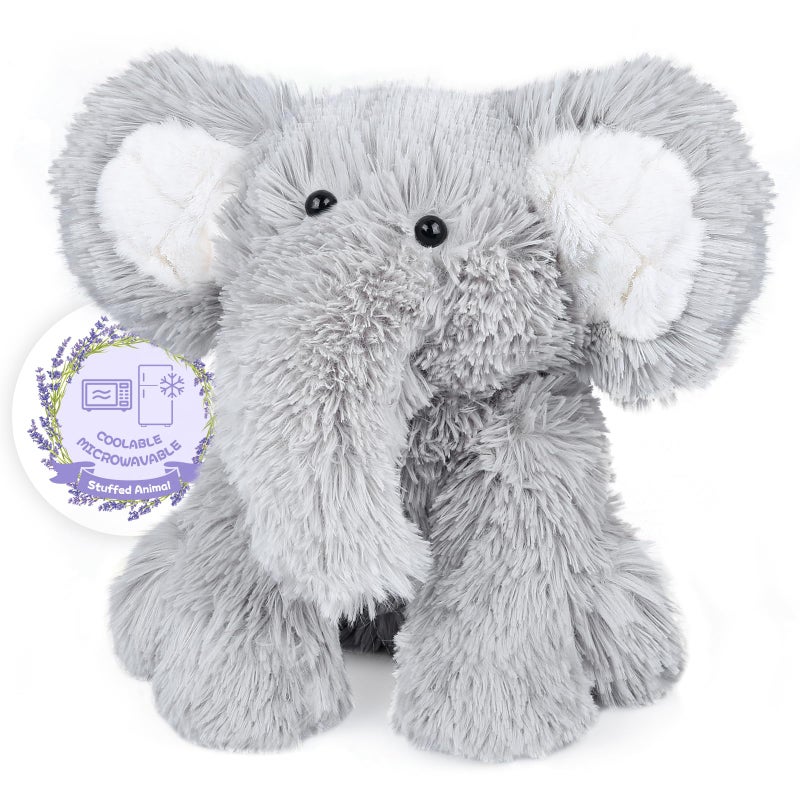 SuzziPals Warming Elephant Stuffed Animals, Microwavable Stuffed Animal Heating Pads for Cramps, Pain & Stress Relief, Heatable & Coolable Stuffed Elephants, Lavender Scented Plush Toys Elephant Gifts - Image 1