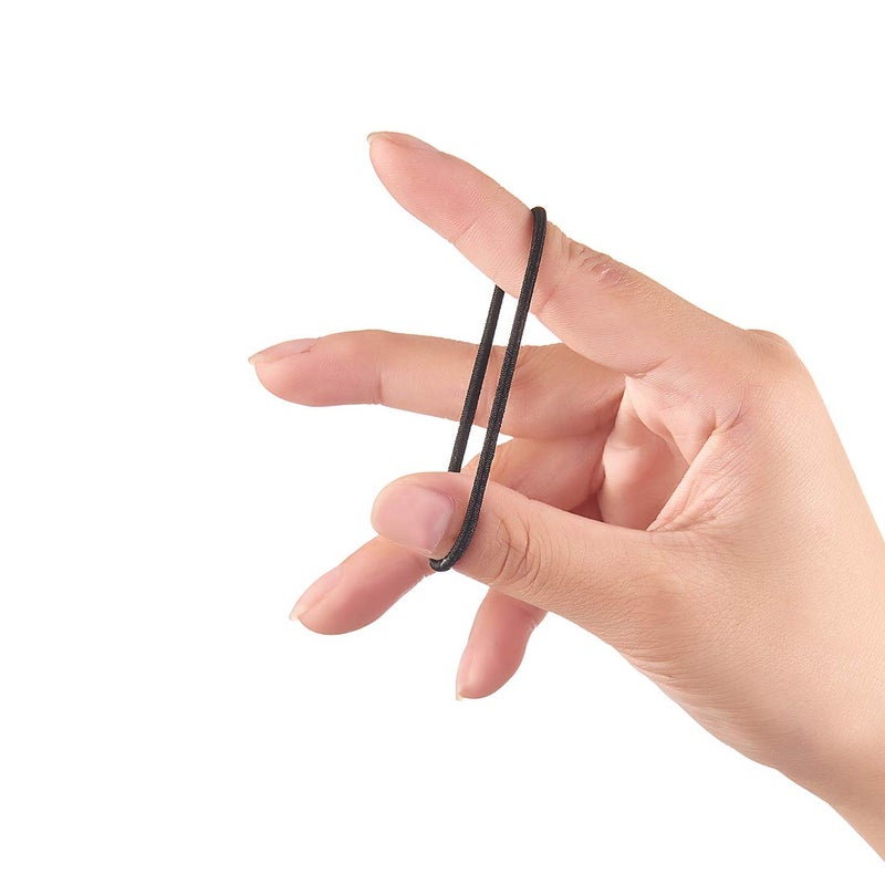 Minihope no-metal girls elastic hair ties, women's black elastics, 2mm Hair elastics 50 Count - Image 4