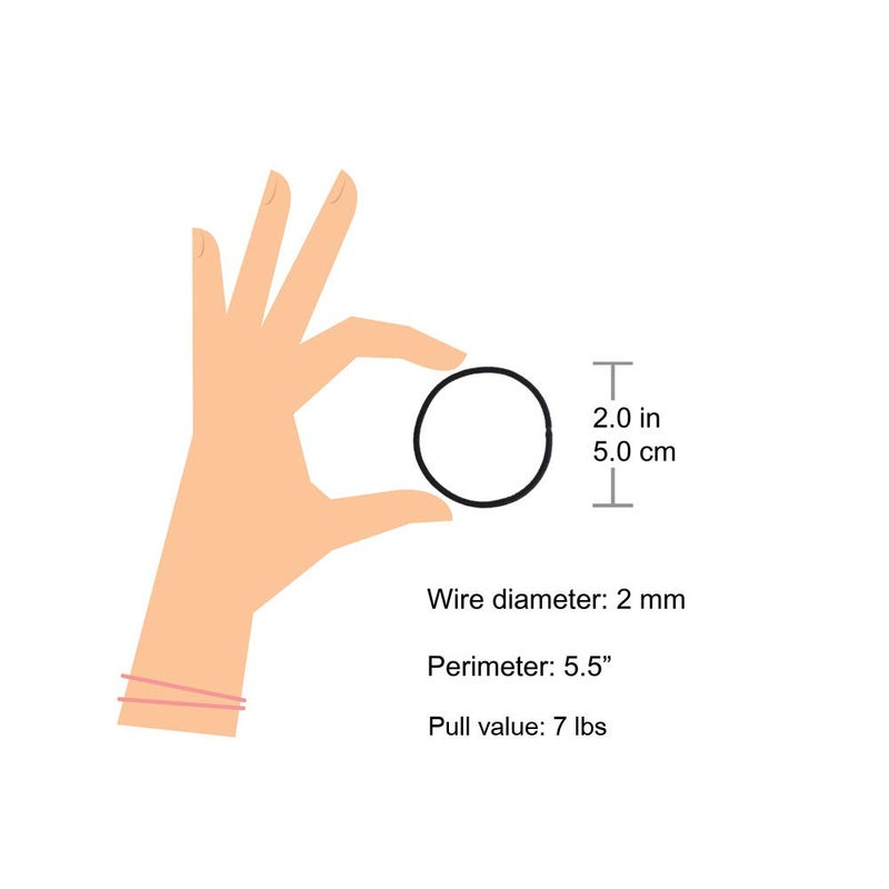 Minihope no-metal girls elastic hair ties, women's black elastics, 2mm Hair elastics 50 Count - Image 3