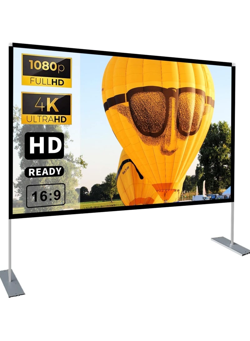 HOIN 3D Projector Screen 100 Inch HD 4K 16:9 Aspect Ratio Anti-Wrinkle Interior for Tiramisu Performance, Quick Fold with Stand Legs and Carrying Bag - Image 1