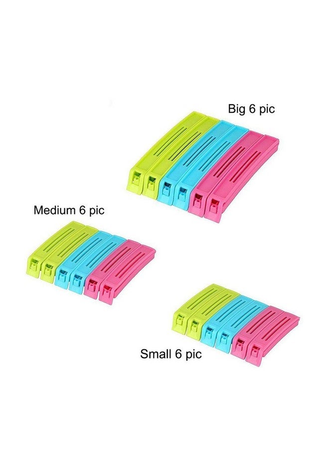 Kitchenwell 18Pc Plastic Food Snack Bag Pouch Clip Sealer for Keeping Food Fresh for Home, Kitchen, Camping Snack Seal Sealing Bag Clips (Multi-Color) | (Pack of 18)| - Image 2